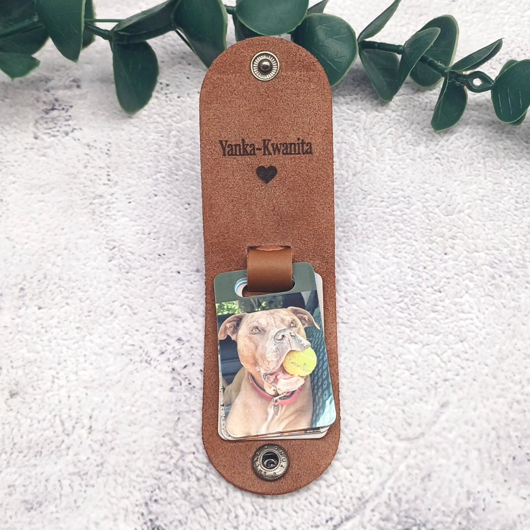 Personalised Photo Leather Keyring