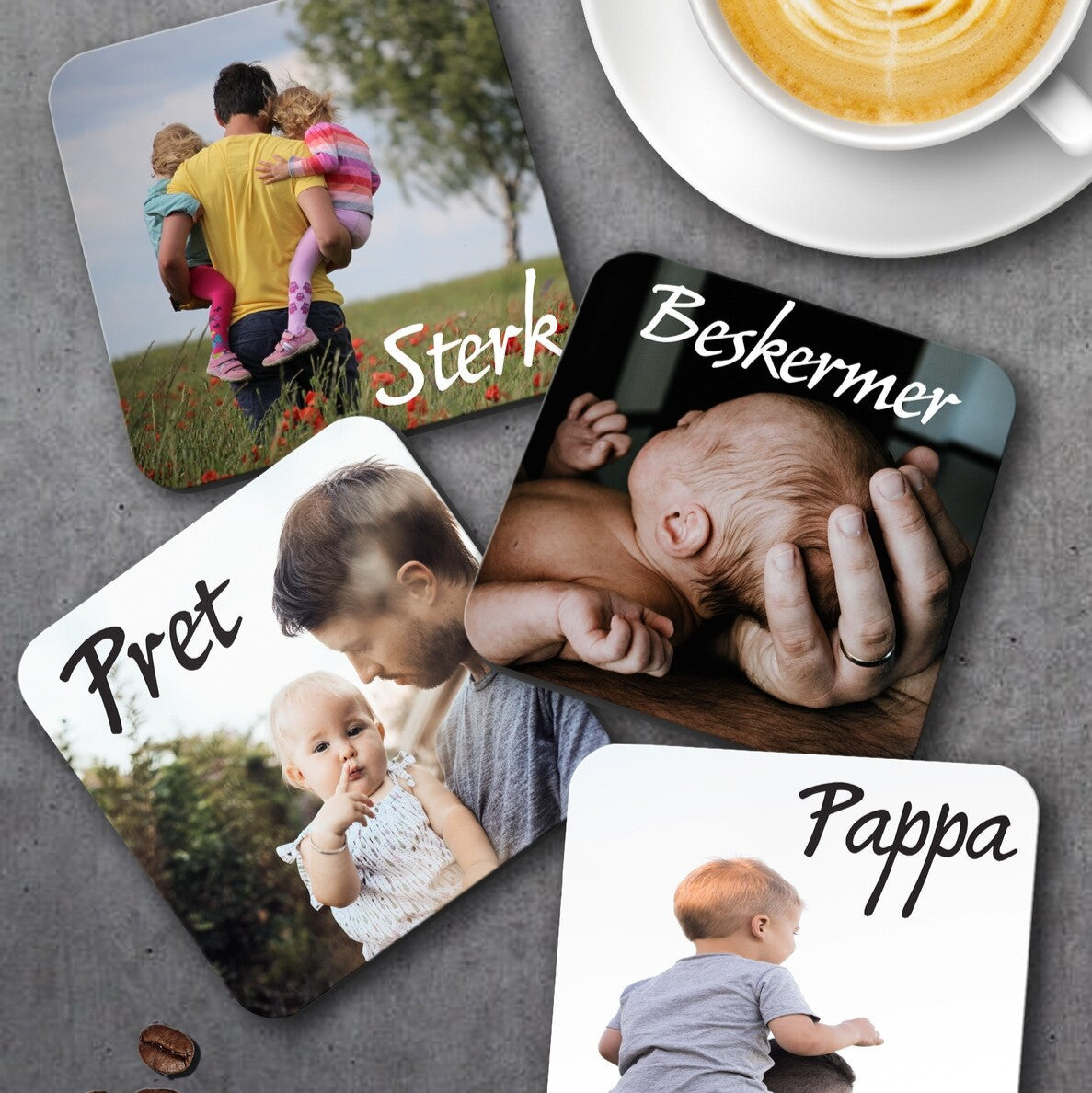 Personalised Photo & Message Coaster Set of 4