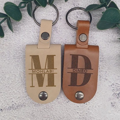 Personalised Photo Leather Keyring