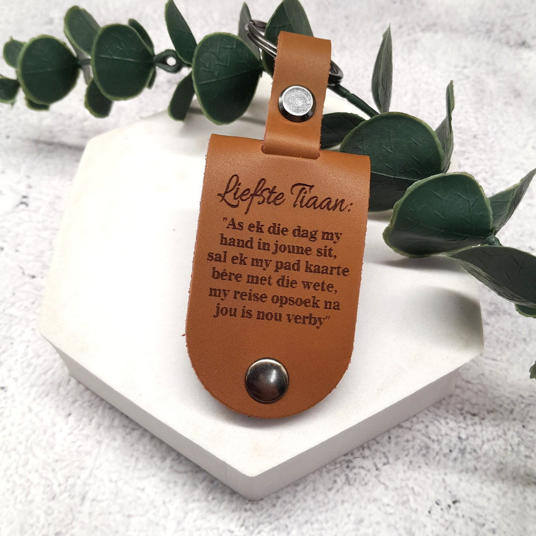 Personalised Photo Leather Keyring