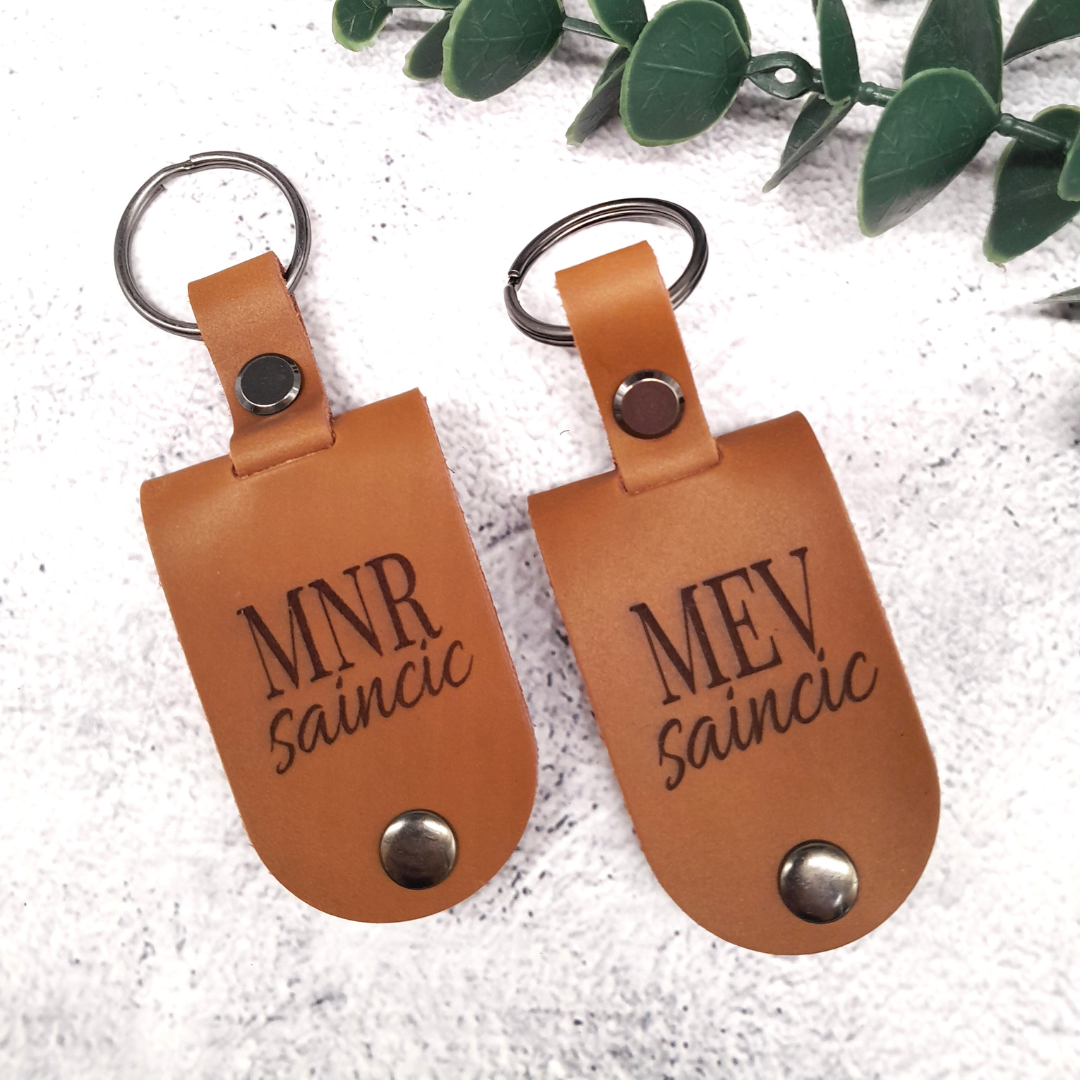 Personalised Photo Leather Keyring