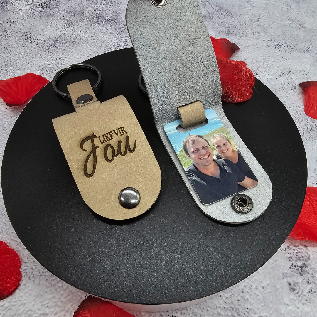 Personalised Photo Leather Keyring