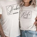 Personalised Wedding Hubby & Wifey Couple T-shirt Set