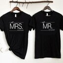 Personalised Wedding Hubby & Wifey Couple T-shirt Set